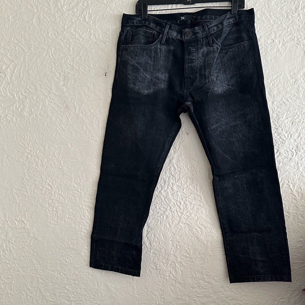 3x1 M5 Black Denim Selvedge Jeans Men’s 36 FLAW SHORT